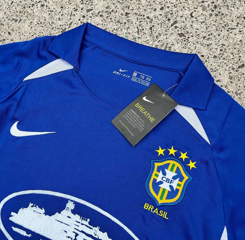 Blue Brazil Nike Streetwear Football Top World Cup Corteiz Special Edition 2002 2003 T Shirt Top Kit