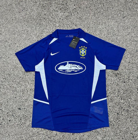 Blue Brazil Nike Streetwear Football Top World Cup Corteiz Special Edition 2002 2003 T Shirt Top Kit