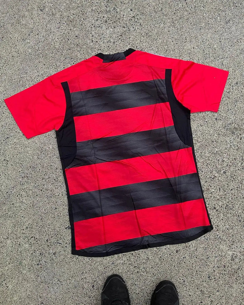 Red  Black Adidas Streetwear Football Top Stussy Special Edition 2023 2024 T Shirt Top Kit Brasil Brazil Flamengo Home