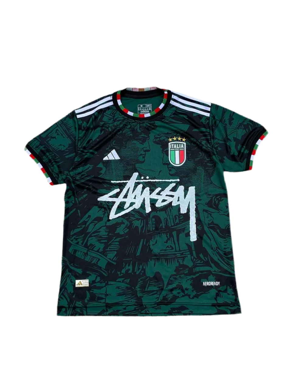 Green Italy Streetwear Football Top Stussy Special Edition 2025 2024 T Shirt Kit Italian  Jersey Third