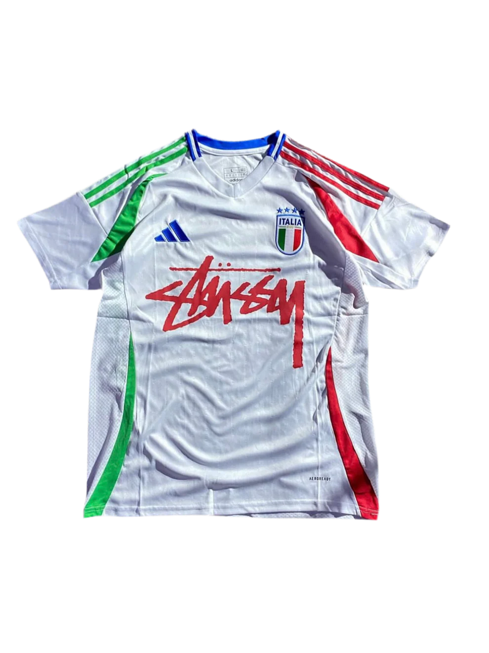  White Green Red Adidas Italy Streetwear Football Top Stussy Special Edition 2025 2024 T Shirt Kit Italian World cup  Jersey Away