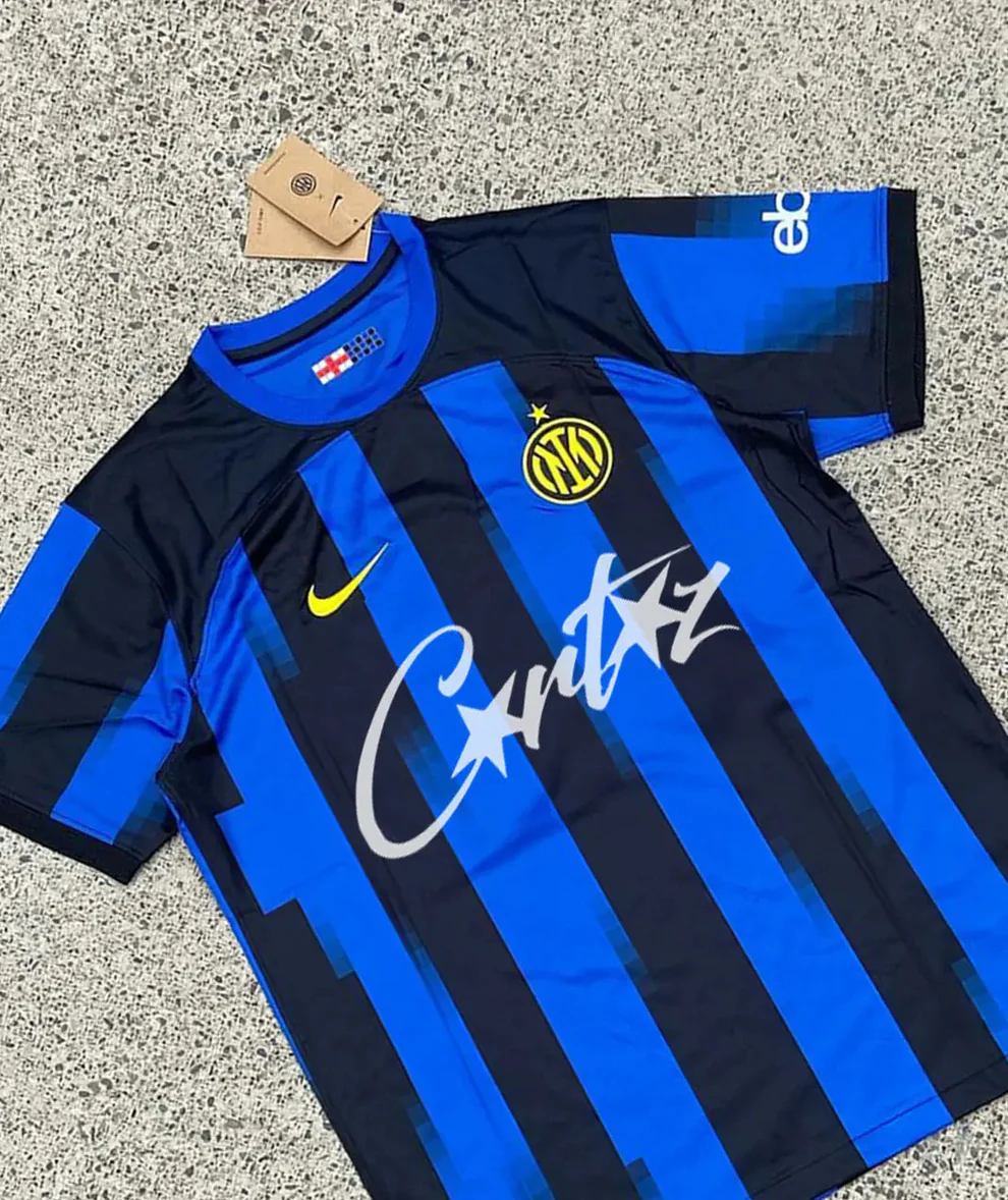 Blue Black Inter Milan Italian Nike Streetwear Football Top Corteiz Special Edition 2024 2025 T Shirt Top Kit