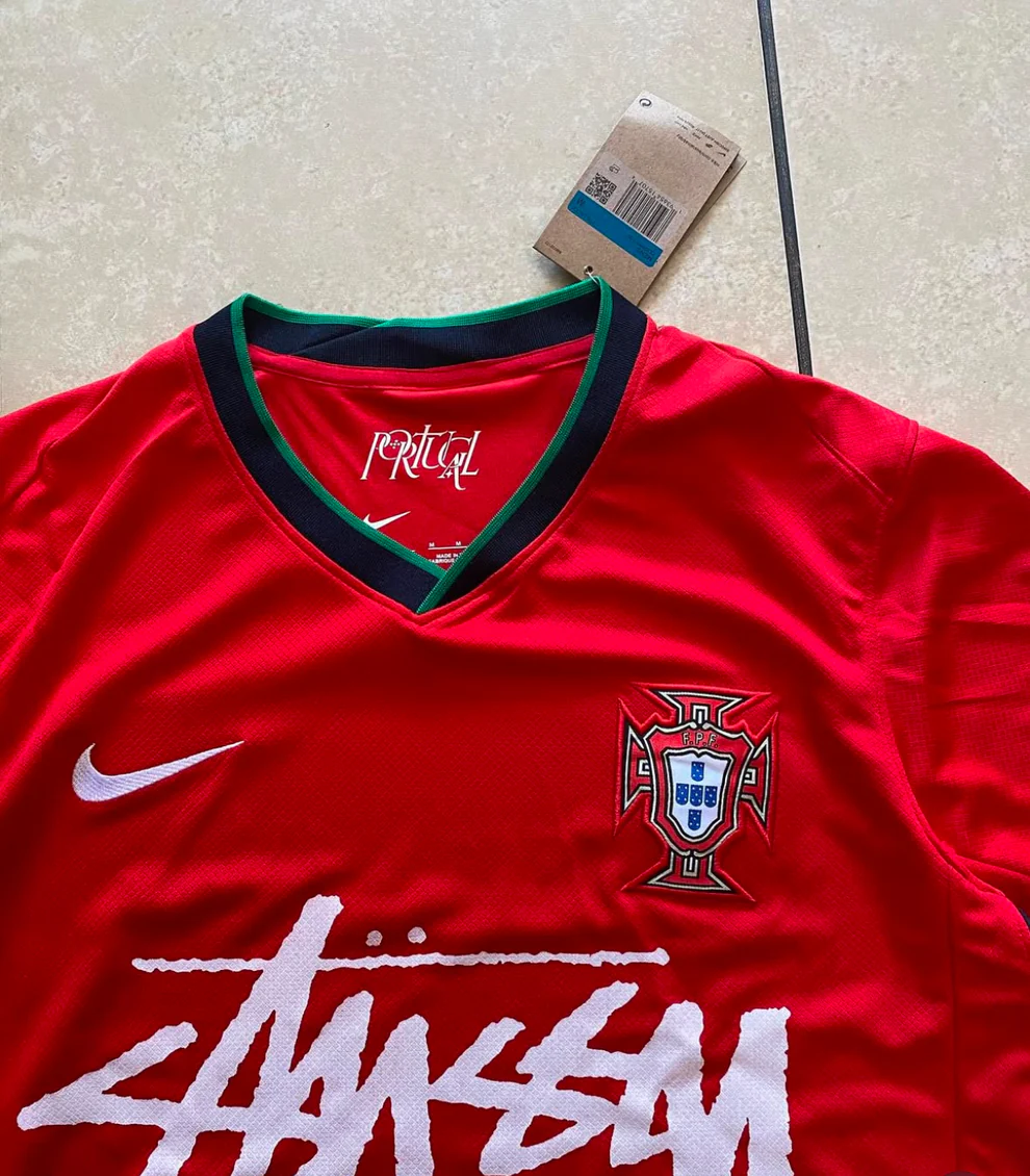 Red Green Nike Streetwear Football Top Stussy Special Edition 2024 2025 T Shirt Top Kit World Cup Portugal Home Ronaldo