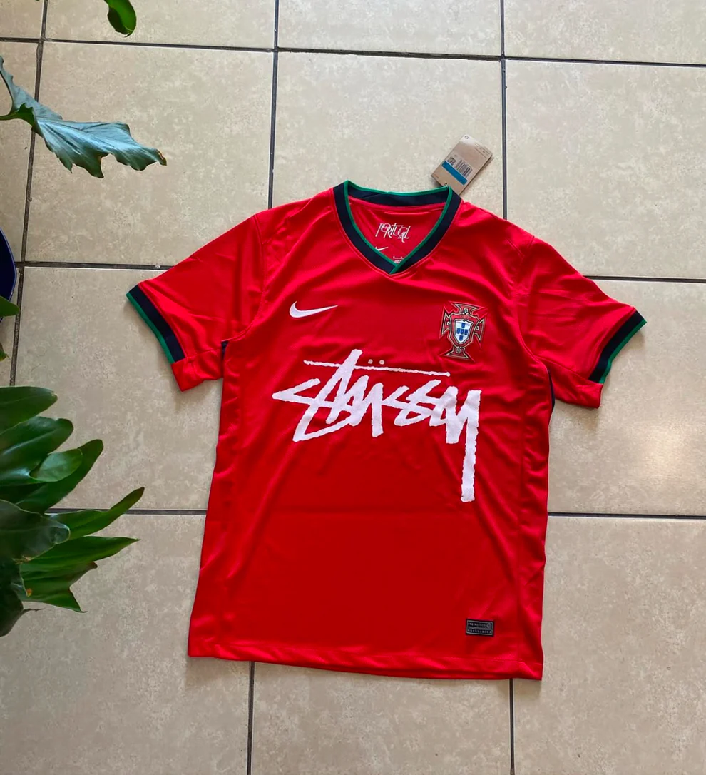 Red Green Nike Streetwear Football Top Stussy Special Edition 2024 2025 T Shirt Top Kit Jersey World Cup Portugal Home Ronaldo