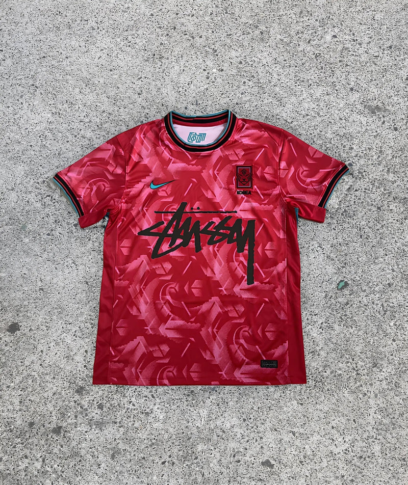 Black Pink Blue Nike Streetwear Football Top Stussy Special Edition 2024 2025 T Shirt Top Kit World Cup South Korea Home Olympics